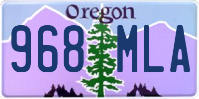 OR license plate 968MLA