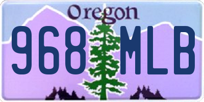 OR license plate 968MLB