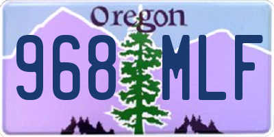 OR license plate 968MLF