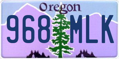 OR license plate 968MLK