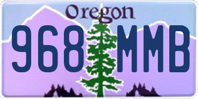 OR license plate 968MMB