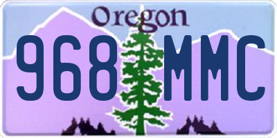 OR license plate 968MMC