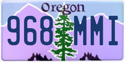 OR license plate 968MMI