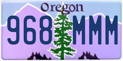 OR license plate 968MMM