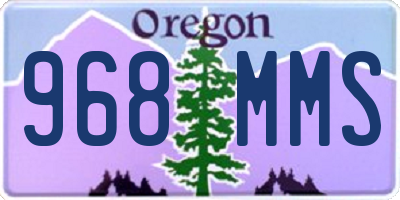 OR license plate 968MMS