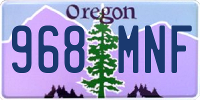 OR license plate 968MNF