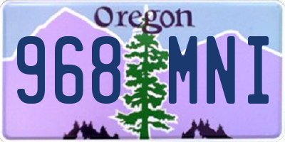 OR license plate 968MNI