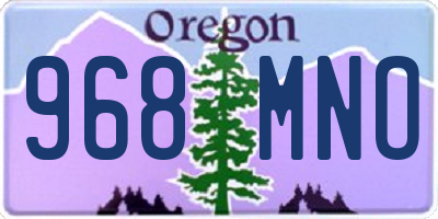 OR license plate 968MNO