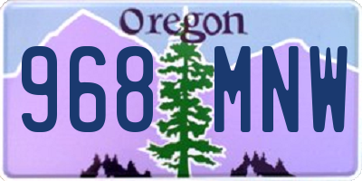 OR license plate 968MNW