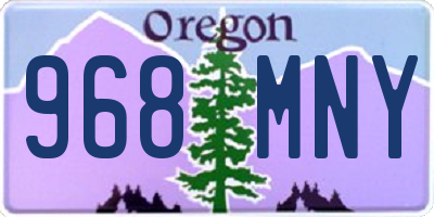 OR license plate 968MNY