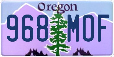 OR license plate 968MOF
