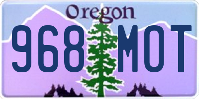 OR license plate 968MOT