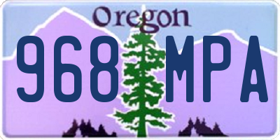 OR license plate 968MPA