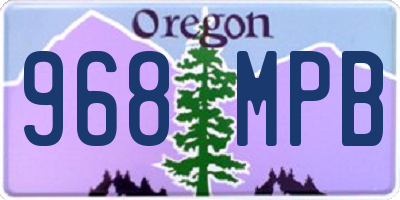 OR license plate 968MPB