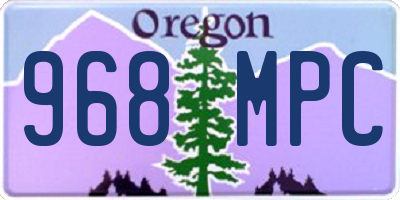 OR license plate 968MPC