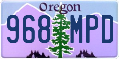 OR license plate 968MPD