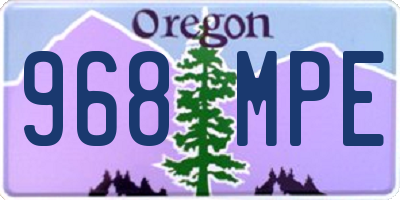 OR license plate 968MPE