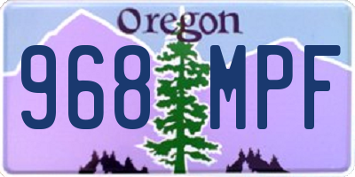 OR license plate 968MPF