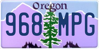 OR license plate 968MPG