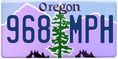 OR license plate 968MPH