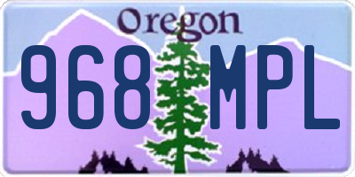 OR license plate 968MPL