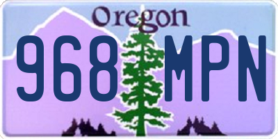 OR license plate 968MPN