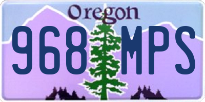 OR license plate 968MPS