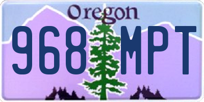 OR license plate 968MPT