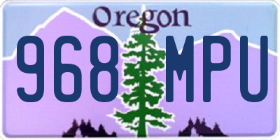 OR license plate 968MPU