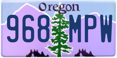 OR license plate 968MPW