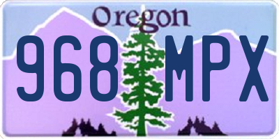 OR license plate 968MPX
