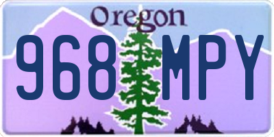 OR license plate 968MPY