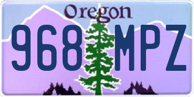 OR license plate 968MPZ