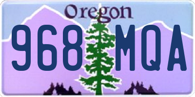 OR license plate 968MQA
