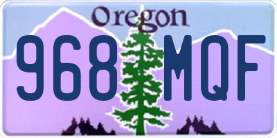 OR license plate 968MQF