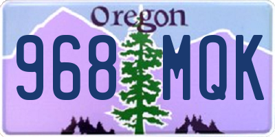 OR license plate 968MQK