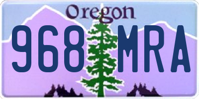 OR license plate 968MRA