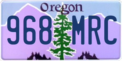 OR license plate 968MRC