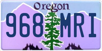 OR license plate 968MRI