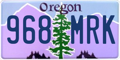 OR license plate 968MRK
