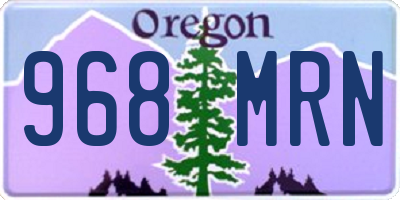 OR license plate 968MRN