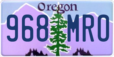 OR license plate 968MRO