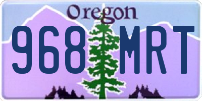 OR license plate 968MRT