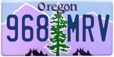 OR license plate 968MRV