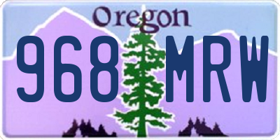 OR license plate 968MRW