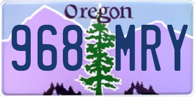 OR license plate 968MRY