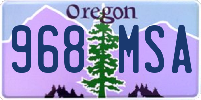 OR license plate 968MSA