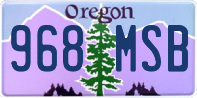 OR license plate 968MSB