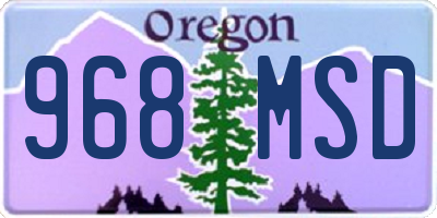 OR license plate 968MSD