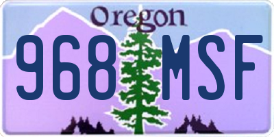 OR license plate 968MSF